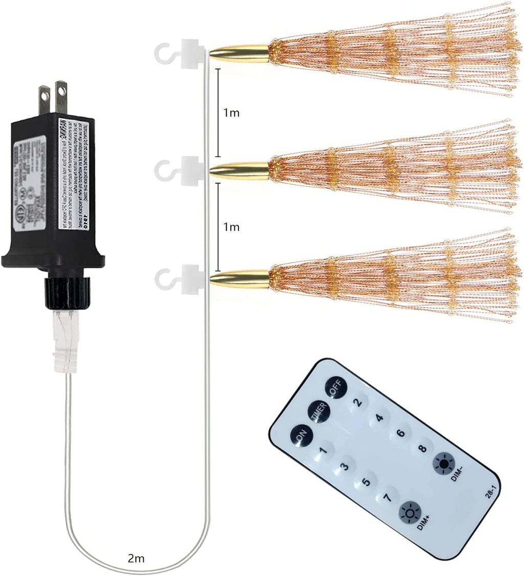 3 Pack 600 LED Plug-in Starburst Lights, Warm White O895