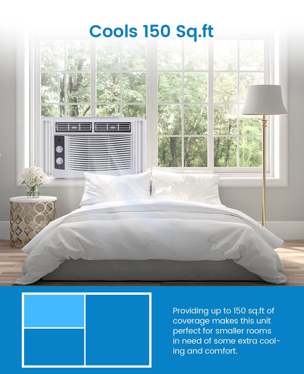 5000 BTU Window Air Conditioner with Reusable Filter P982386