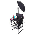 Portable Heavy-Duty Makeup Artist Chair with Umbrella Light Kit P387