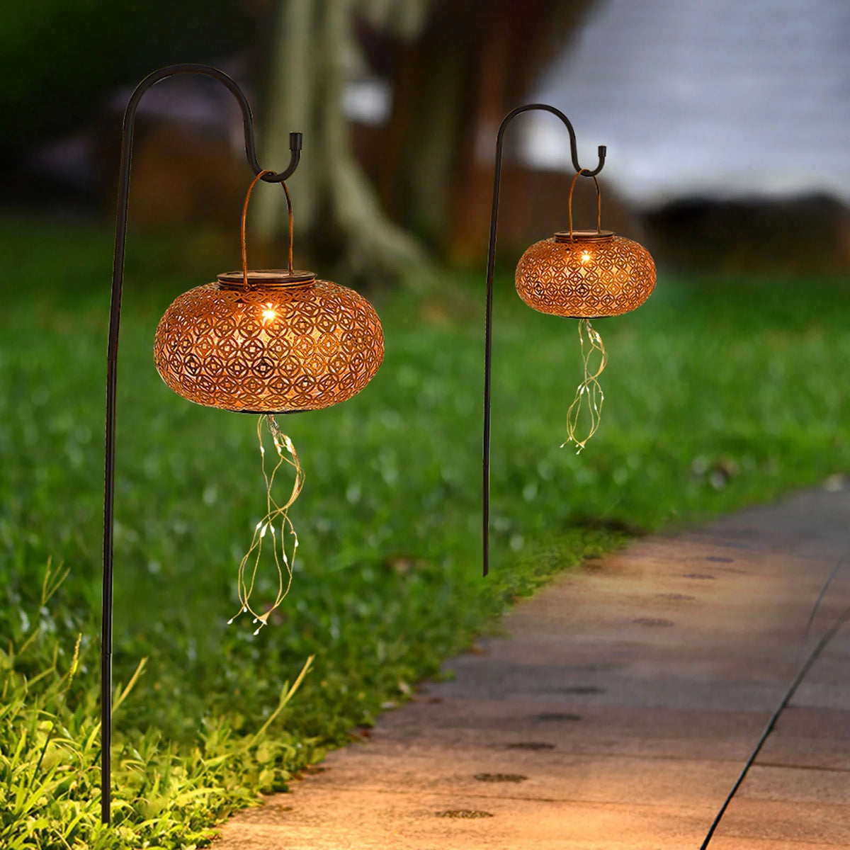 Solar Powered Chinese Lantern String Lamp A306