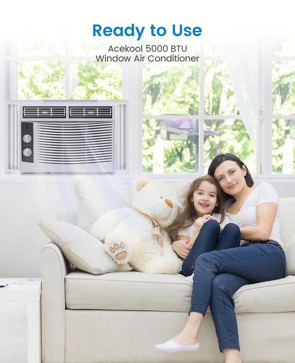 5000 BTU Window Air Conditioner with Reusable Filter P982386