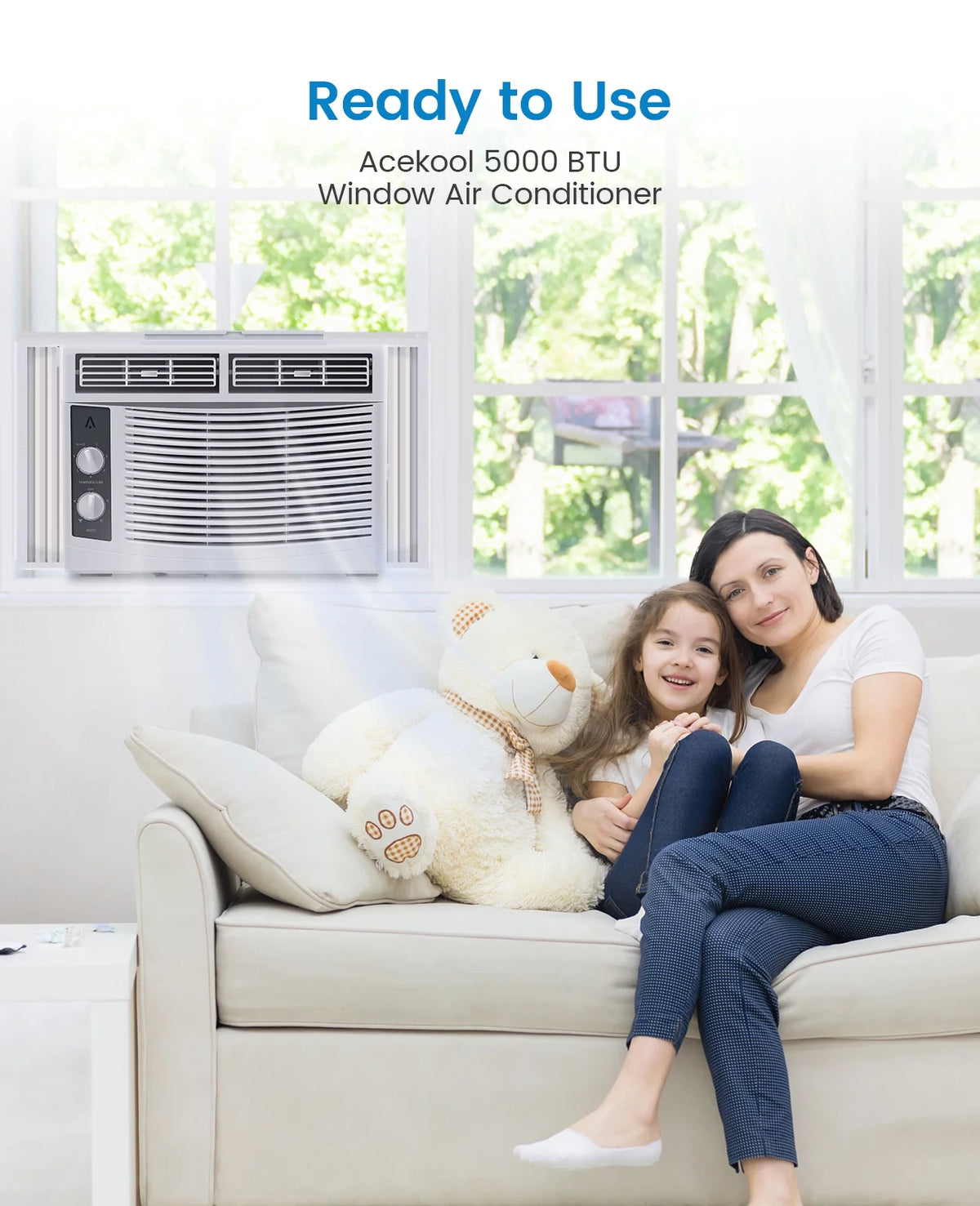 5000 BTU Window Air Conditioner with Reusable Filter P982386