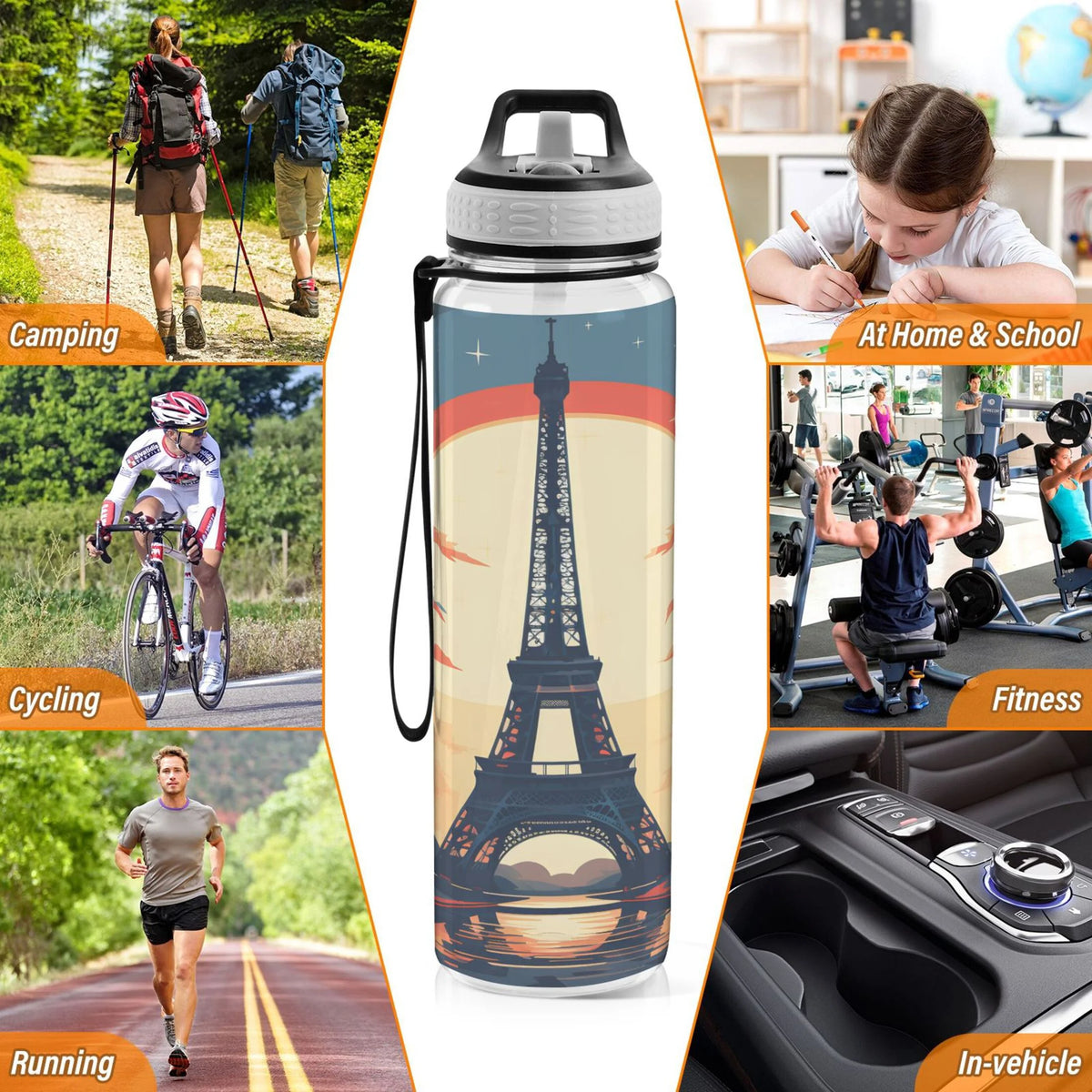 32oz Leakproof Tritan Sports Water Bottle with Straw X51020