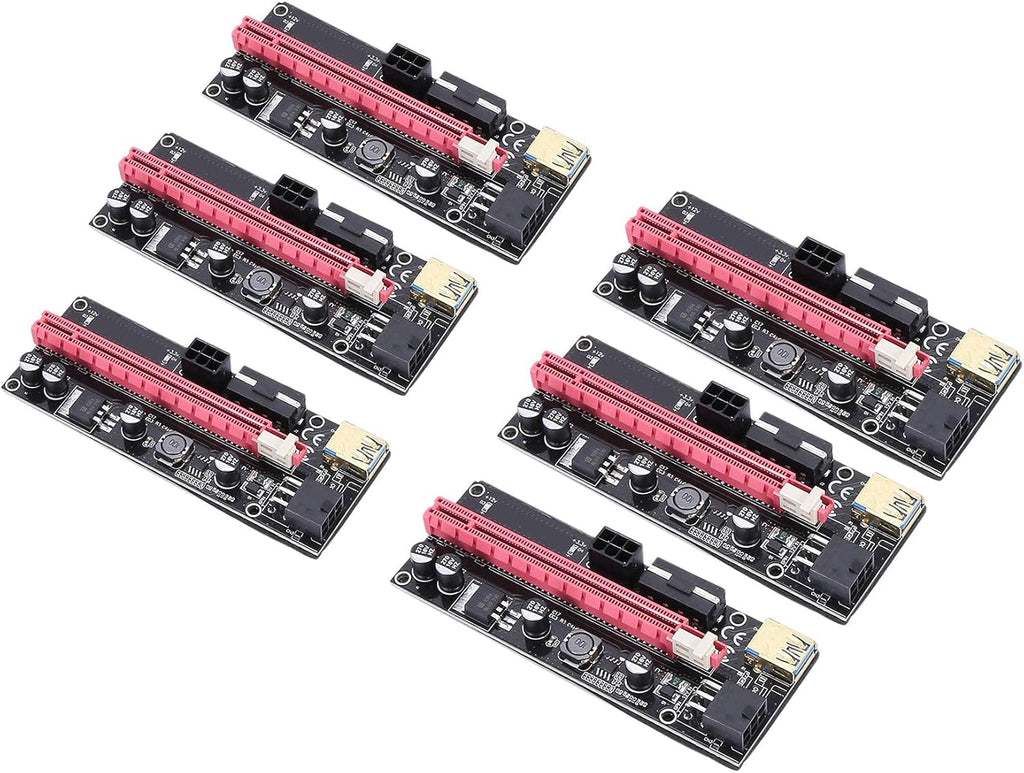 6Pcs PCI-E GPU USB 3.0 PCIe Riser Card Sata 15Pin to 6 Pin Power Cable Pack of 2 G287