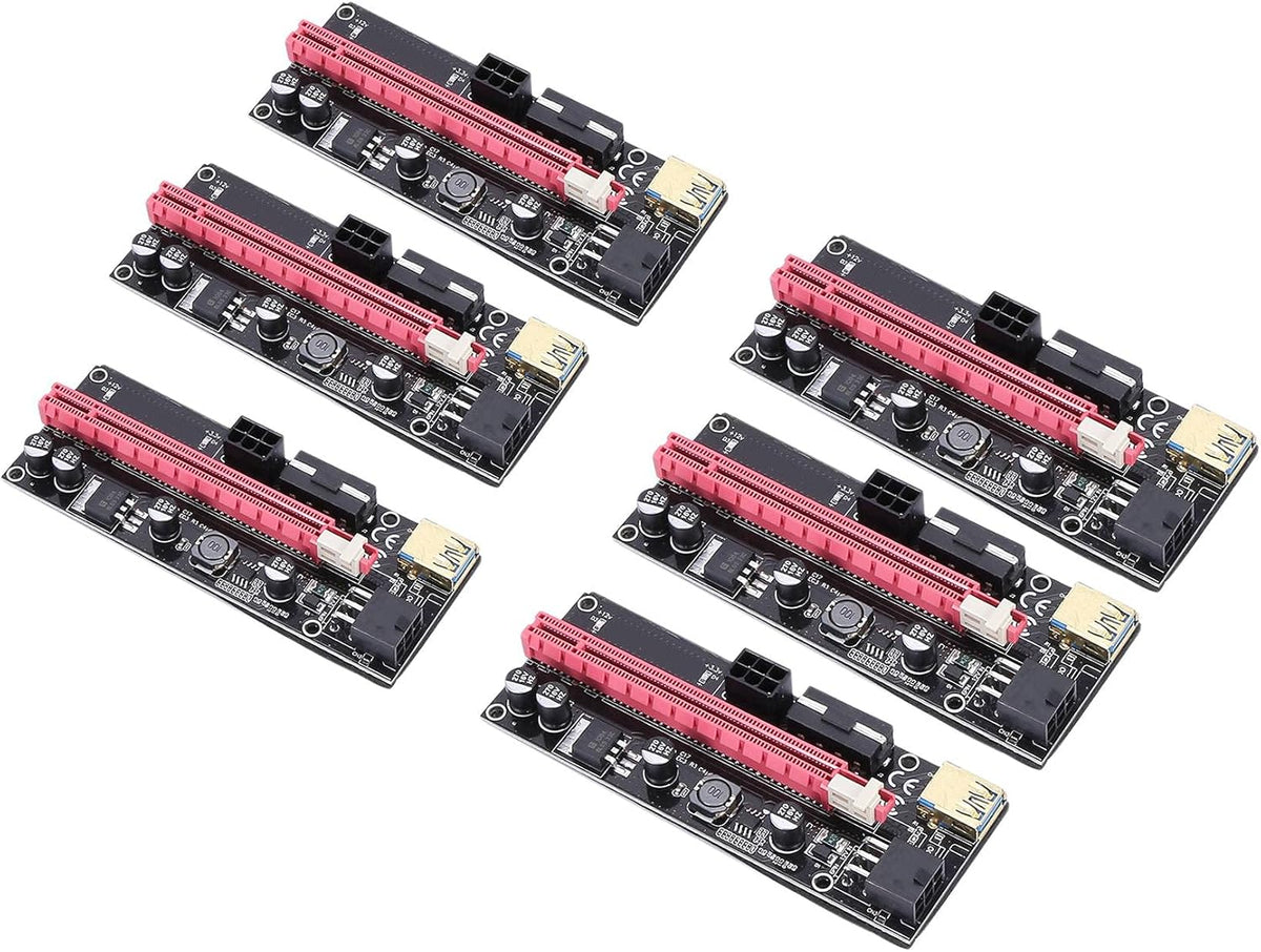 6Pcs PCI-E GPU USB 3.0 PCIe Riser Card Sata 15Pin to 6 Pin Power Cable Pack of 2 G287