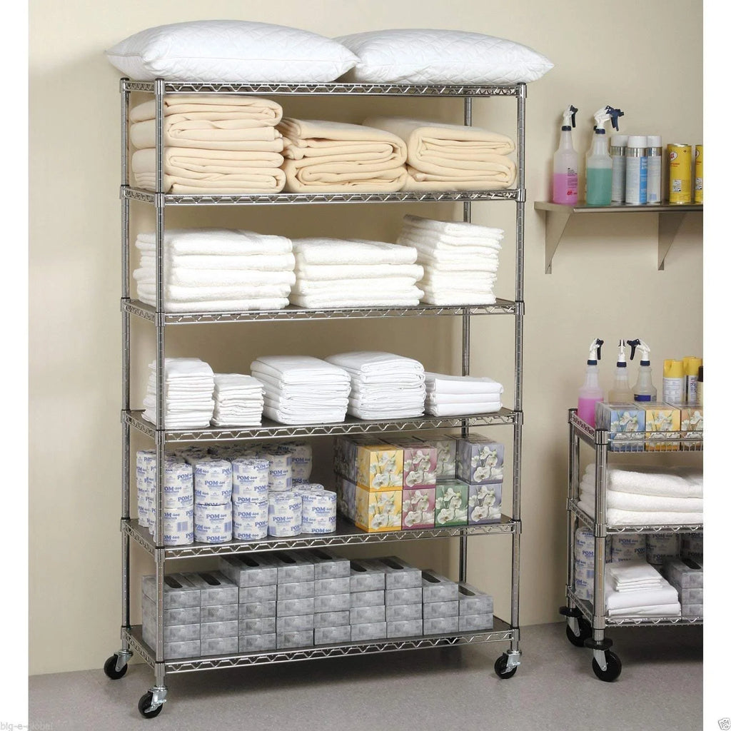 Black 6-Tier Adjustable Wire Shelving Unit M4165