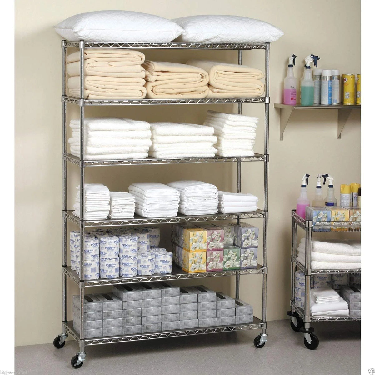 Black 6-Tier Adjustable Wire Shelving Unit M4165
