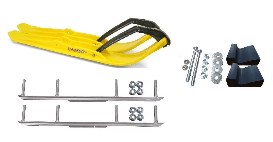 Yellow XPT Snowmobile Skis with 4.5" Shaper Bars Complete Kit R729280