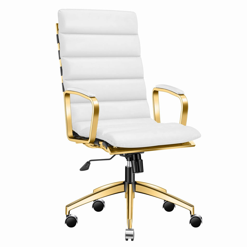 High Back Executive Office Chair with Armrest Adjustable Swivel Chair in Vegan Leather Z139218