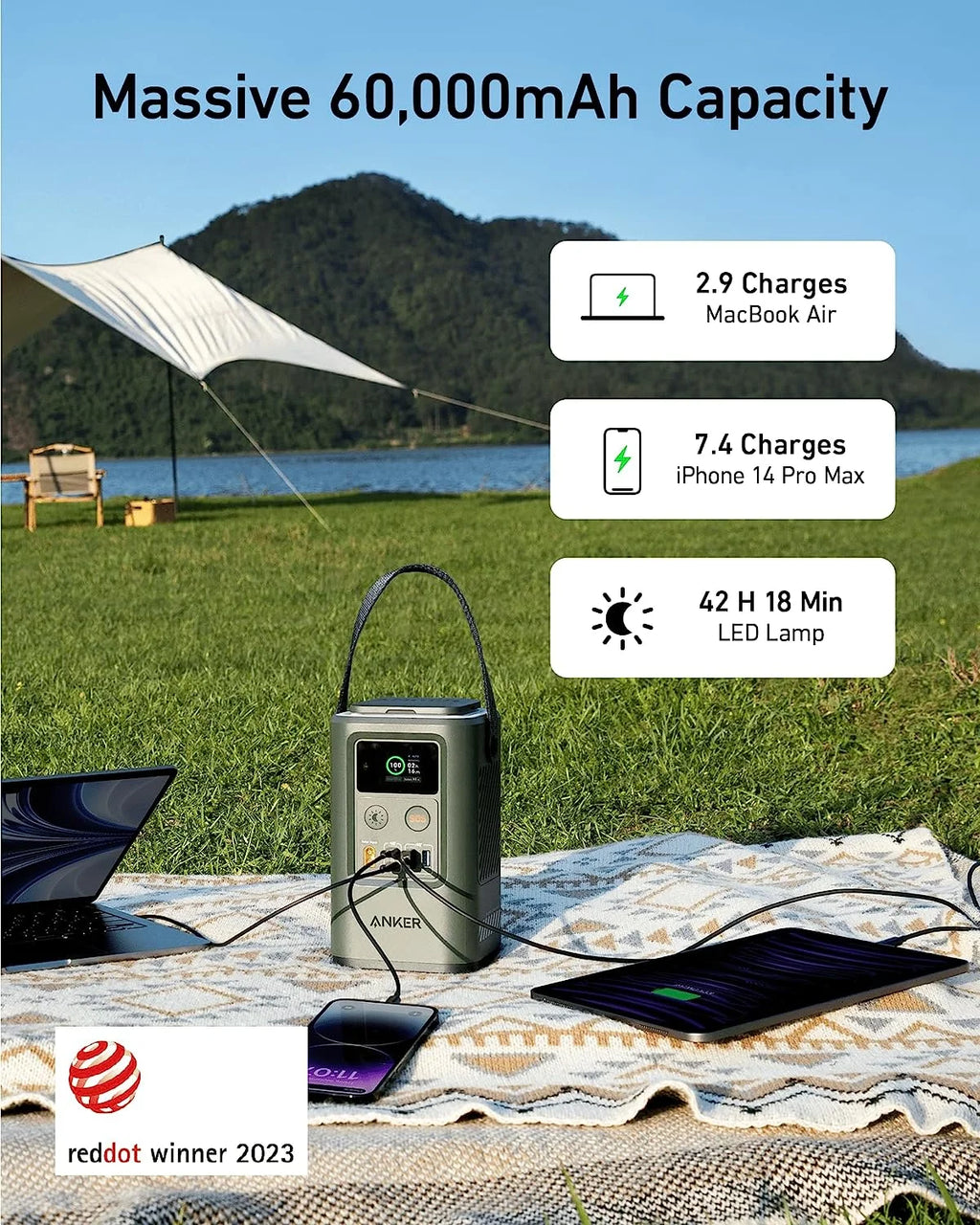 60,000mAh LiFePO4 Portable Charger with Smart Digital Display I545754