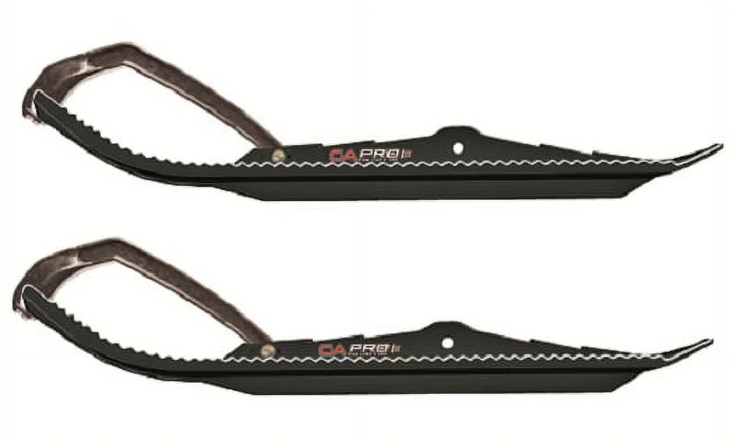 Black Snowmobile Skis with 4" Round Bars Complete Kit E920