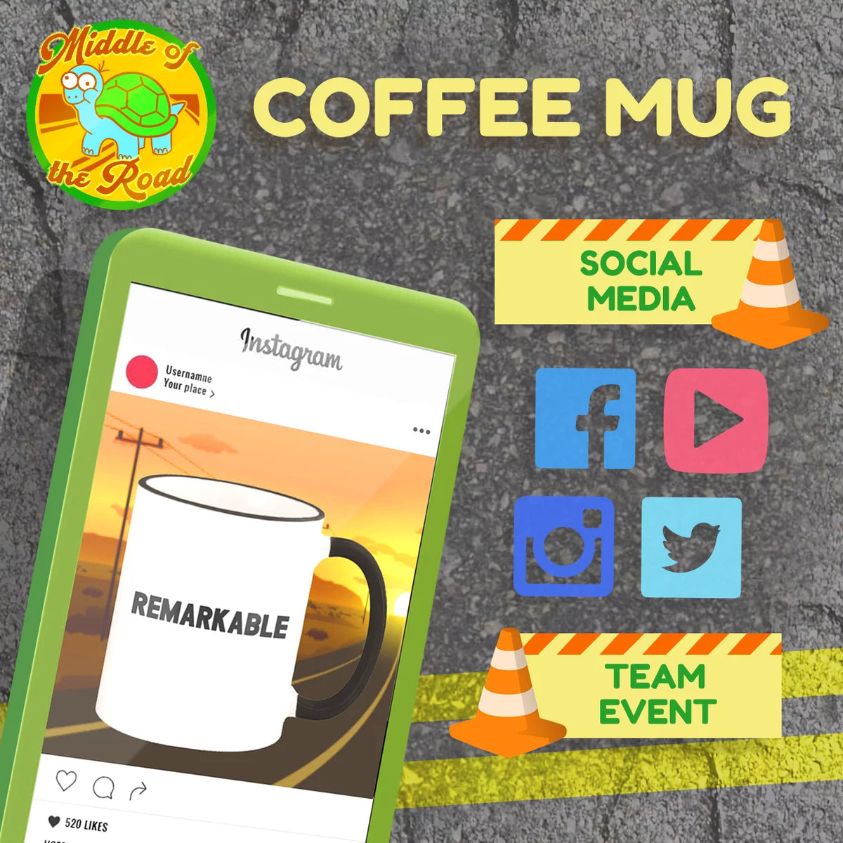 11oz Colored Handle and Rim Coffee Mug J993
