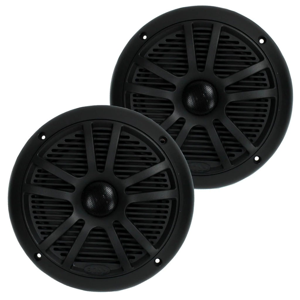 6.5 Inch Black Marine Audio Speakers (6 Pack) E943