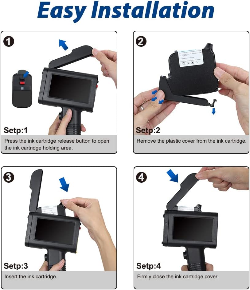 Handheld Inkjet Printer with Solvent Quick Dry Ink A874