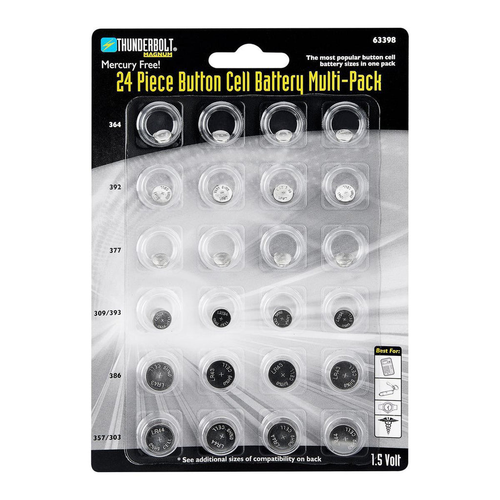 Button Cell Battery Assortment, 24 Piece Y921