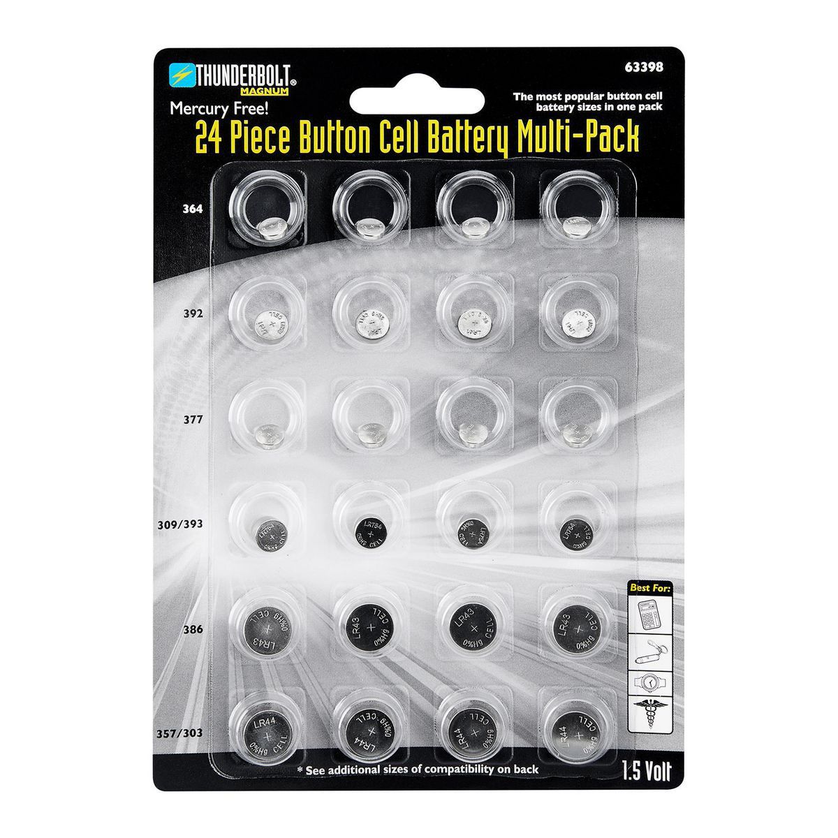 Button Cell Battery Assortment, 24 Piece Y921