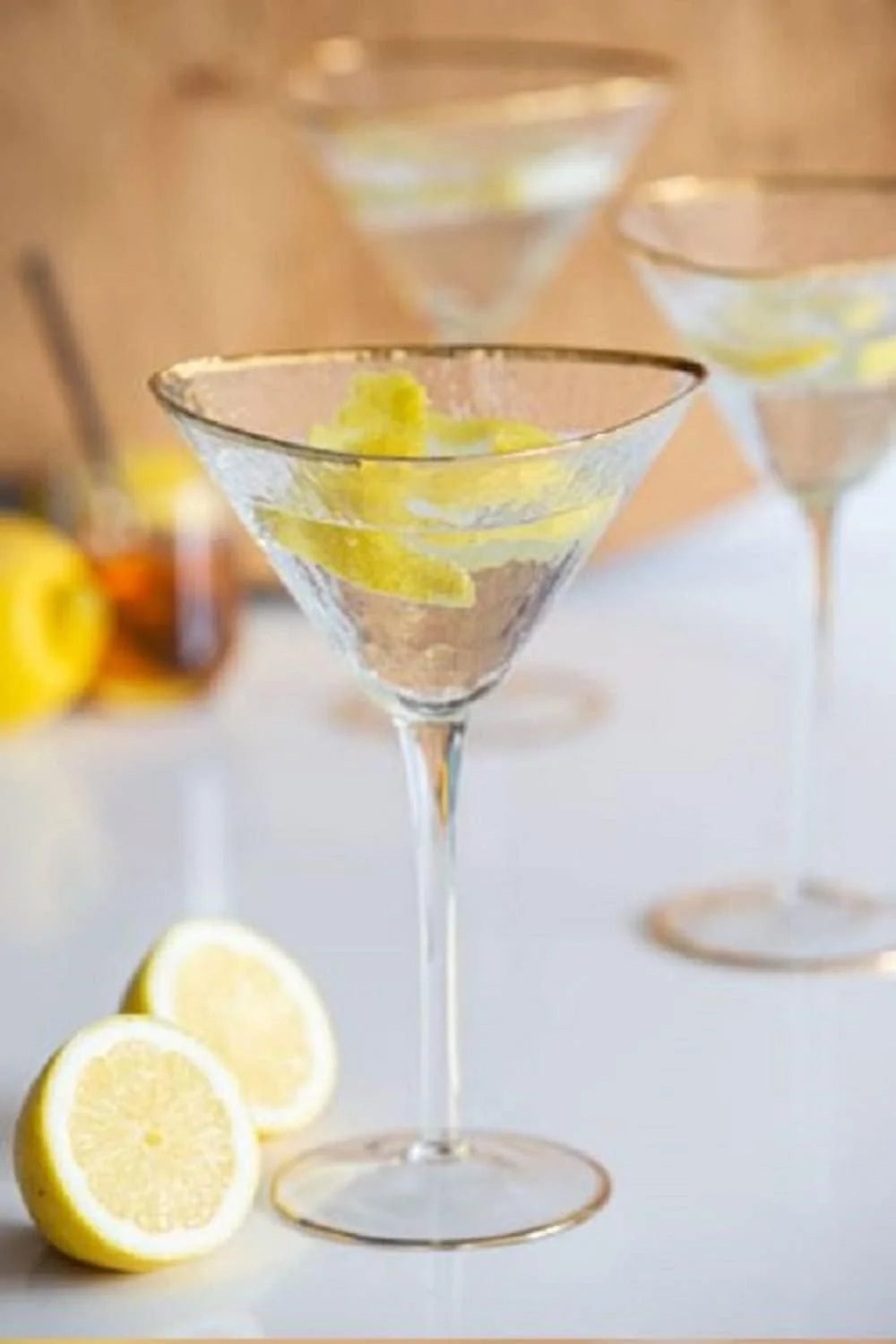 Handmade Hammered Martini Glasses Set Of 2 Y60464