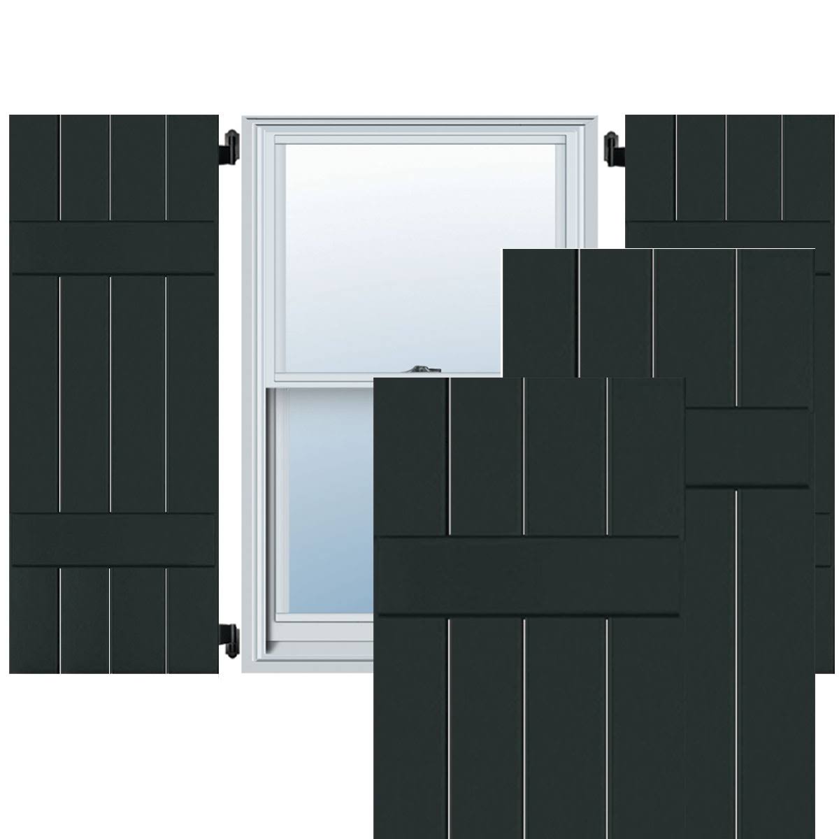 Real Wood Pine Board-n-Batten Shutters K7157