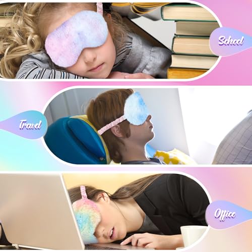 12 Pcs Plush Sleeping Eye Masks Q431