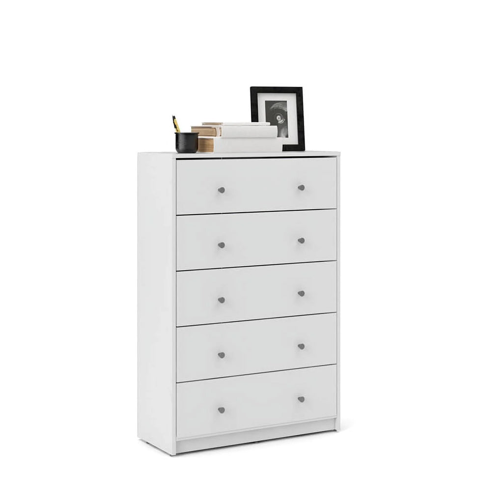 White 5 Drawer and 3 Drawer Chest Set X414