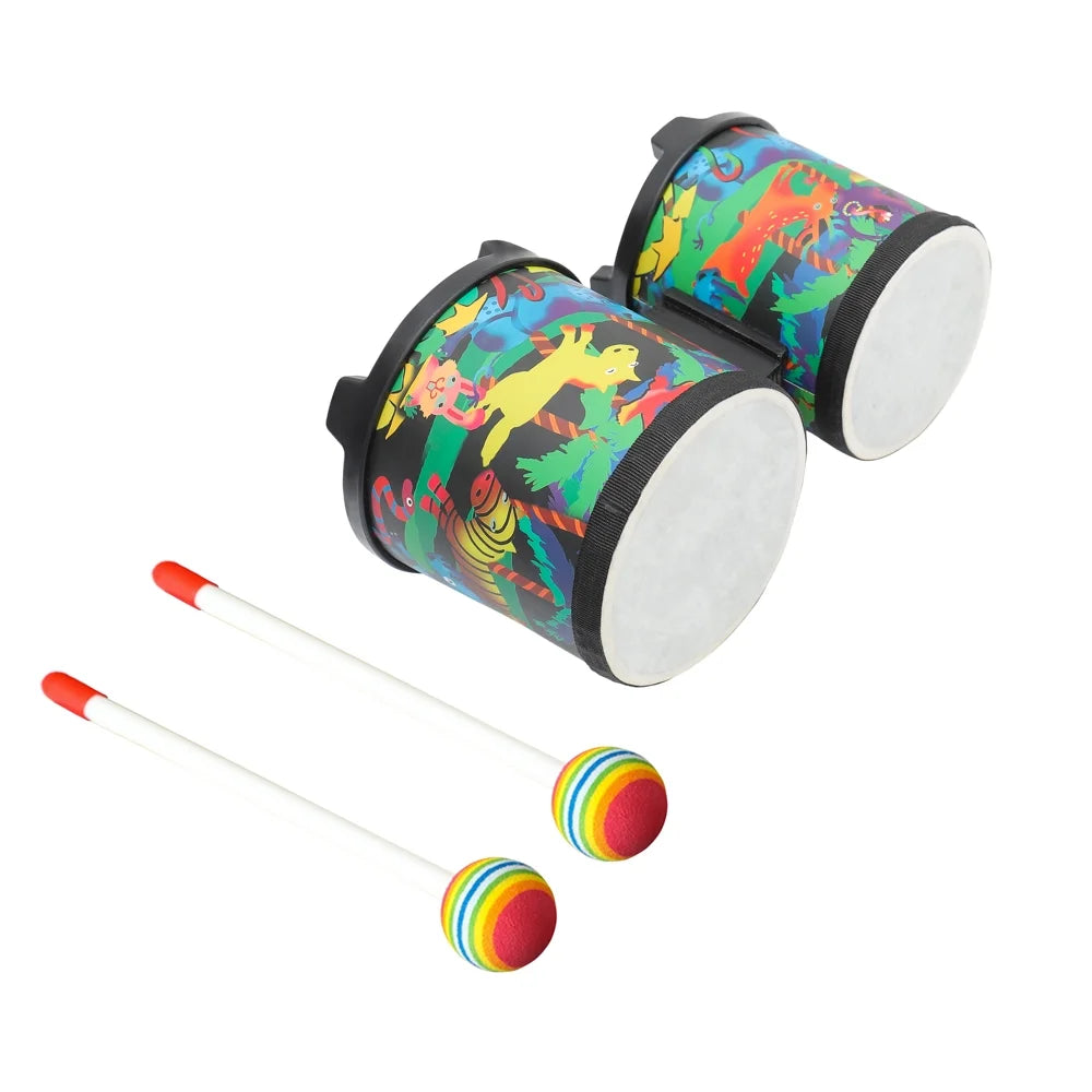 Bongo Drum 5"-6" Percussion Instrument Floor Drum with Mallets I1511