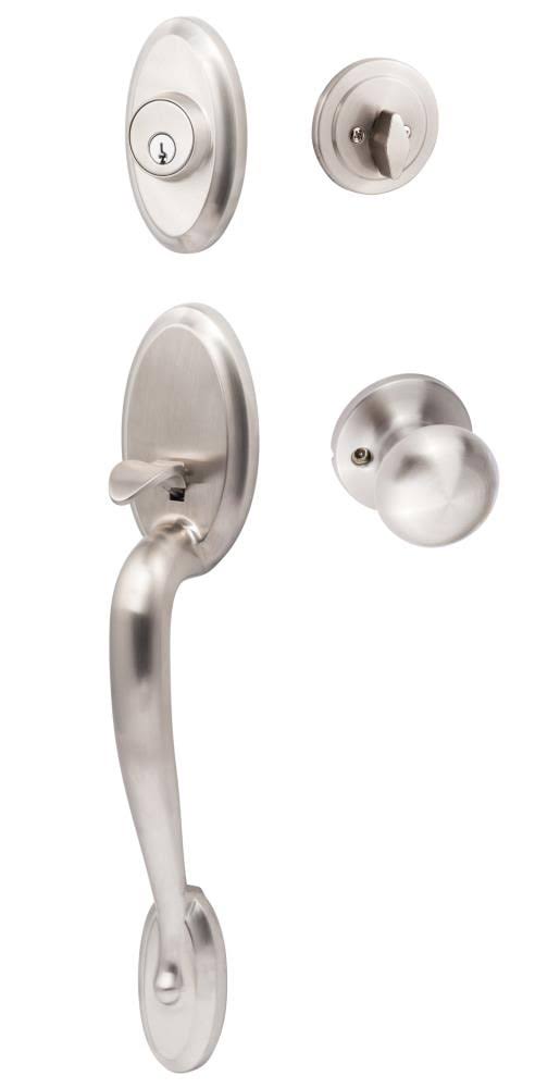 15 Aspen Handleset with Single Cylinder Deadbolt and Door Knob and Rosette Finish: Satin Nickel T808711