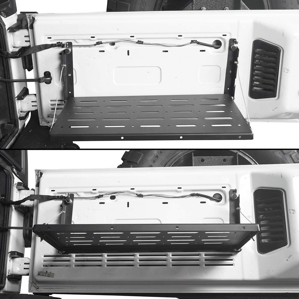 Foldable Metal Tailgate Storage Rack for Jeep Wrangler JK Pack of 2 G2624