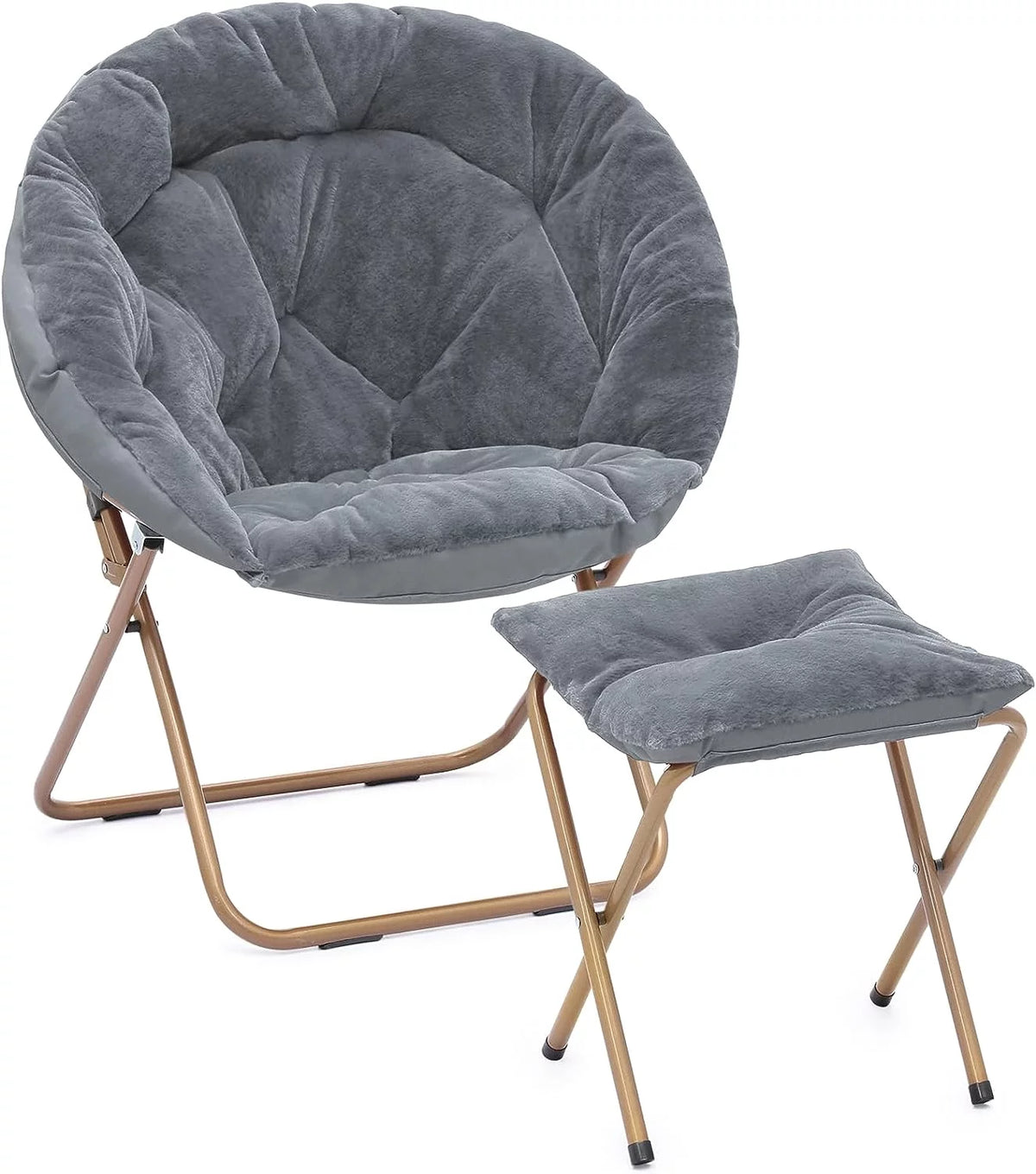 Oversized Foldable Saucer Chair with Ottoman T879