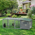Grey Wooden Chicken Coop with Outdoor Run Z95111