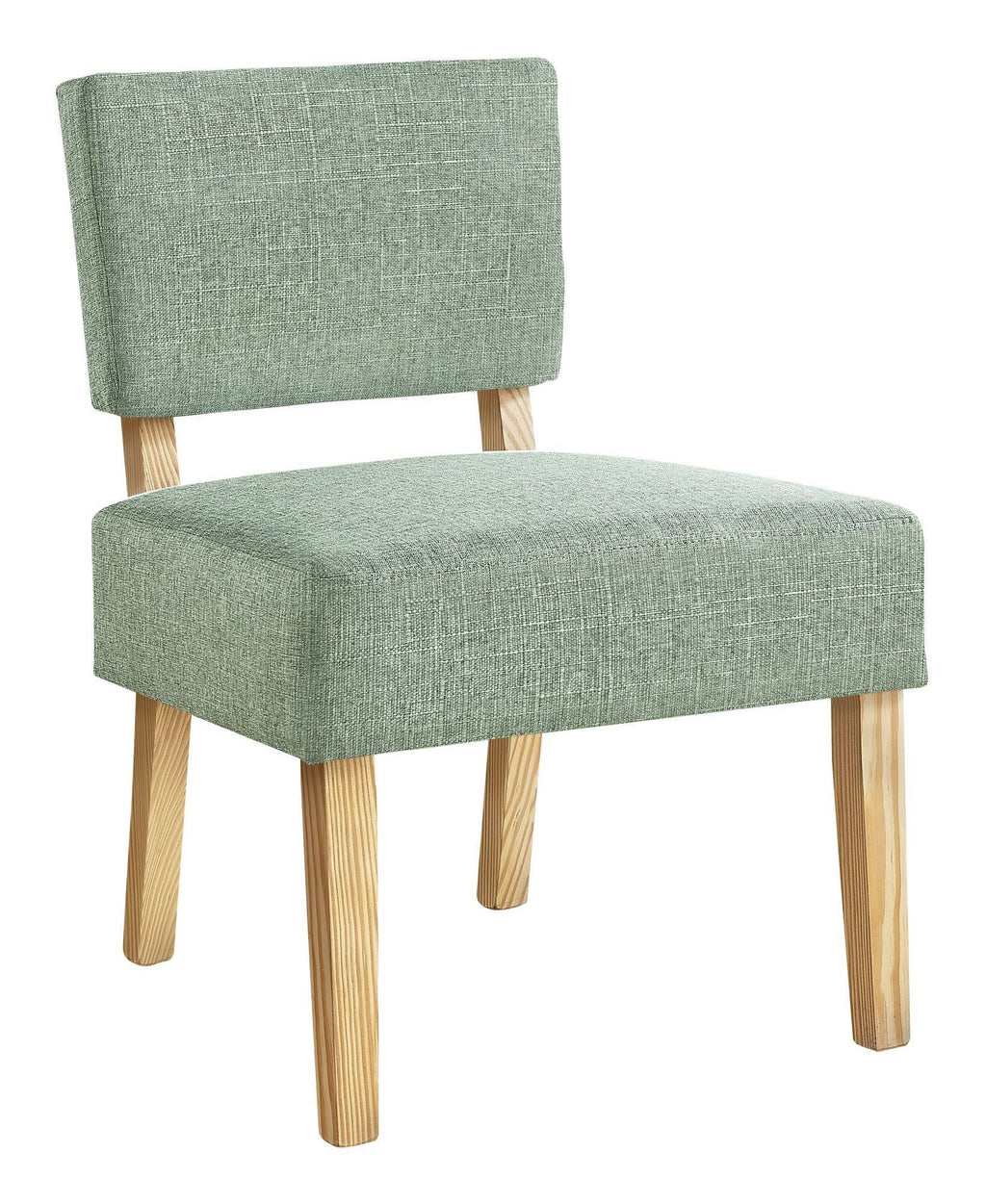 Light Green Fabric Accent Chair with Natural Wood Legs W5701