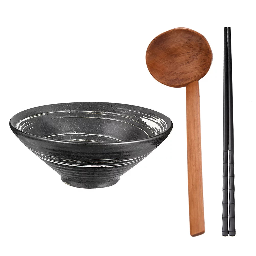Ceramic Japanese Noodle Soup Bowl Set 35Oz Y255877