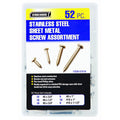 Stainless Steel Sheet Metal Screw Assortment, 52 Piece L4939