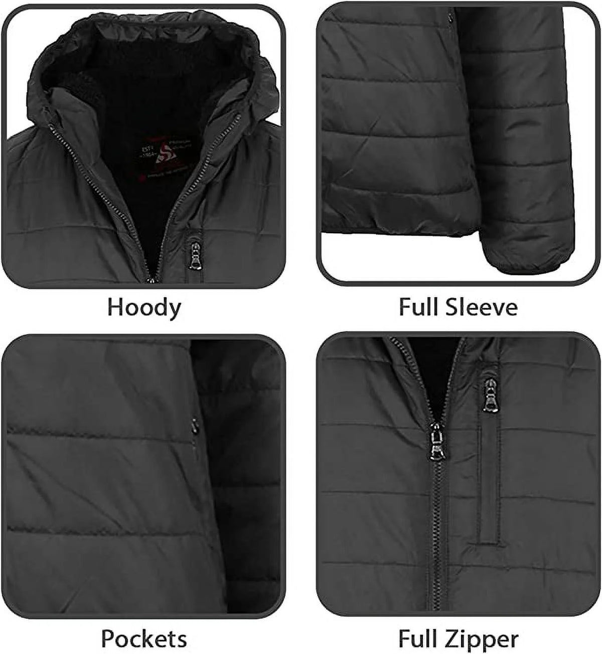 Mens Sherpa-Lined Hooded Puffer Jacket R64204