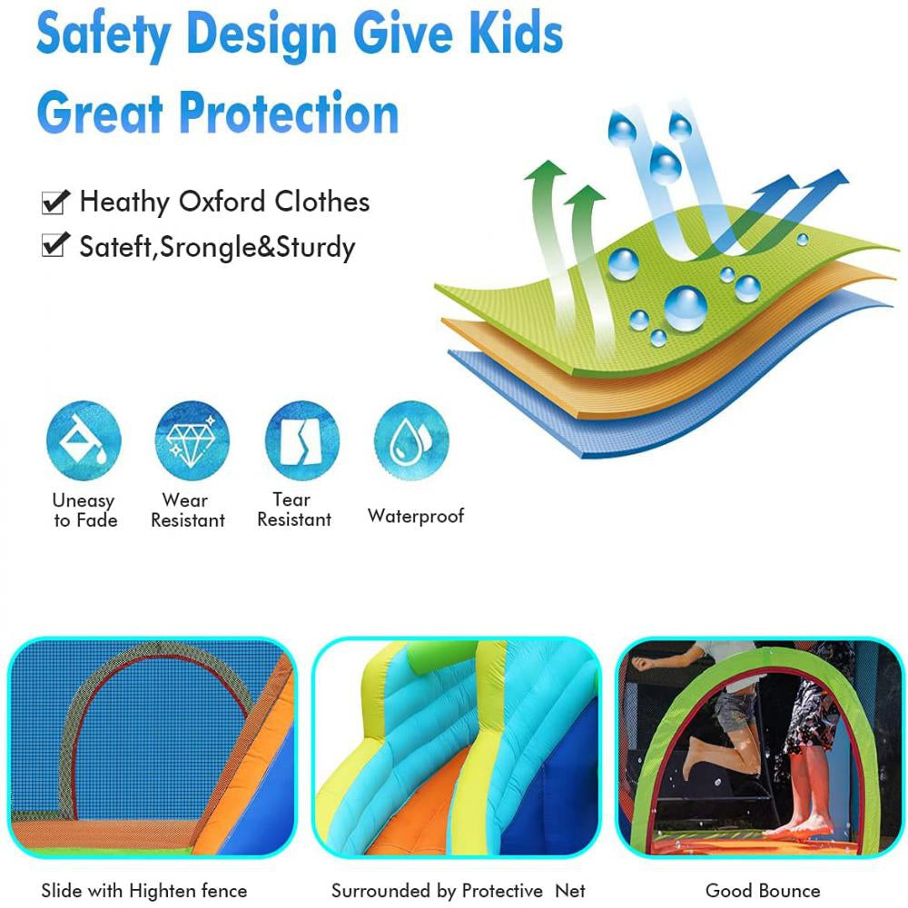 Kids Inflatable Bounce House Ball Pit Play Slide With Blower R35533