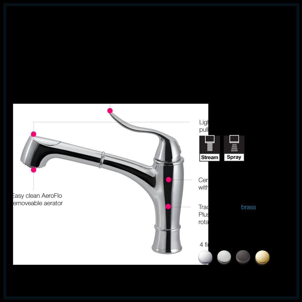 Polished Chrome Pull Out Kitchen Faucet J4789