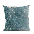 Blue Velvet Damask Throw Pillow 16 x 16 in. F8669