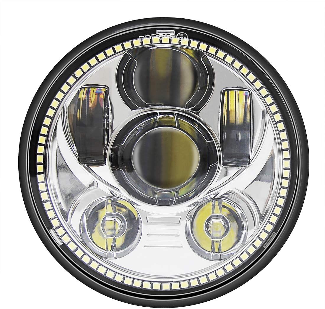 5.75 inch LED Headlight with Halo DRL Black Pack of 2 M34535