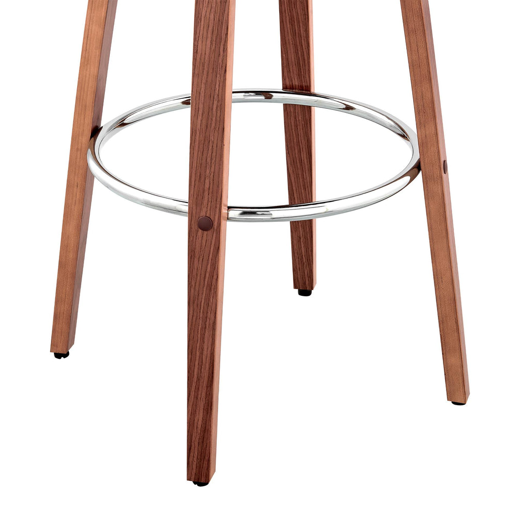 Cream and Brown 26 inch Leatherette Barstool with Cut Out Back N13962