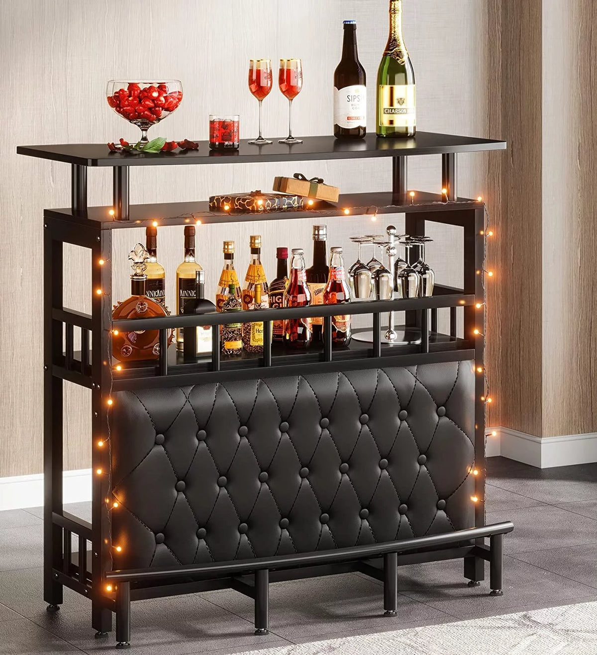 Bar Unit with Storage and Footrest C34134