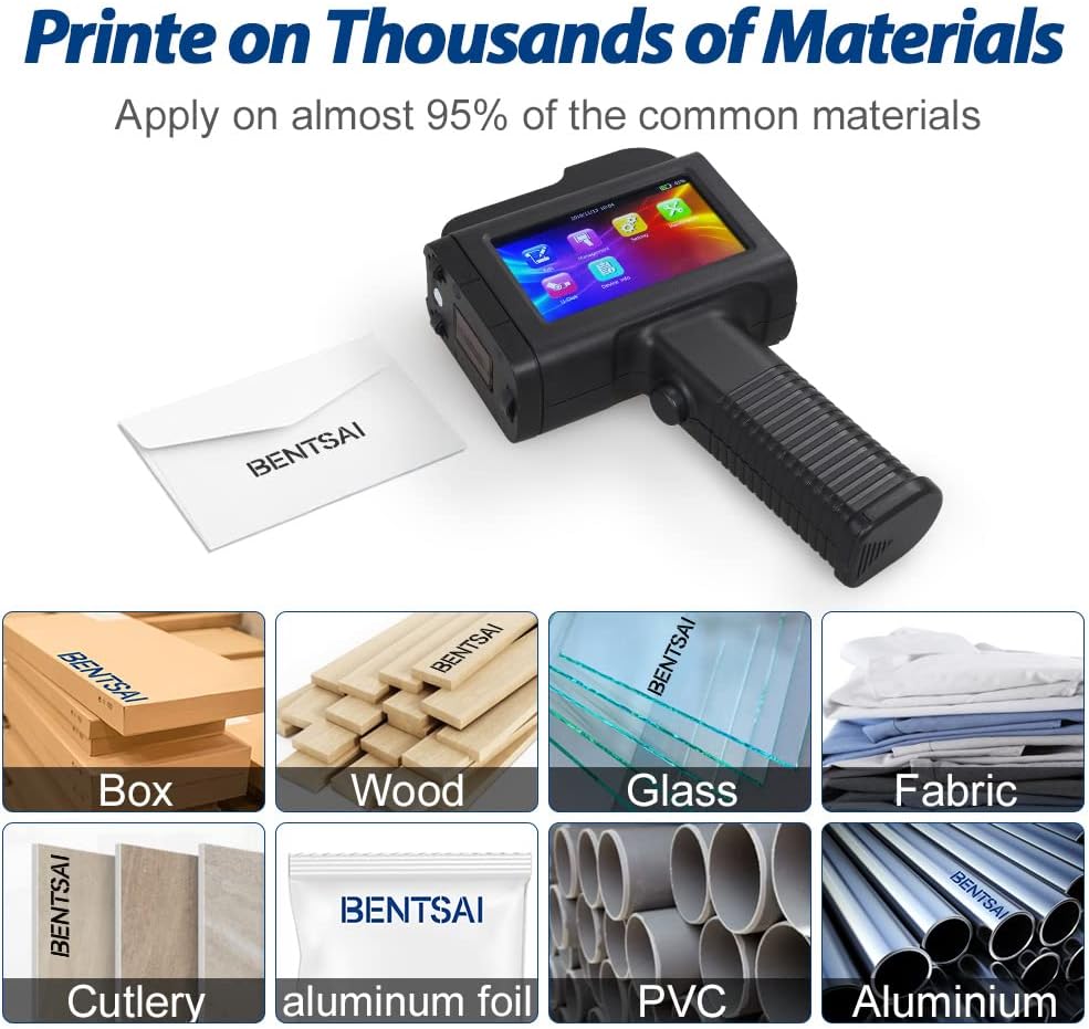 Handheld Inkjet Printer with Solvent Quick Dry Ink A874