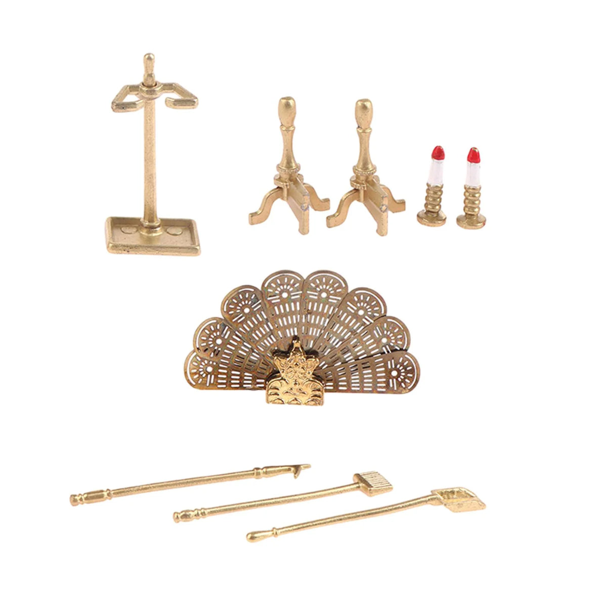 Metal Dollhouse Fireplace Decoration Y79762
