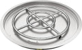 31 x 31 Round Stainless Steel Gas Fire Pit Burner Pan with Volcanic Rock Insert Q79168